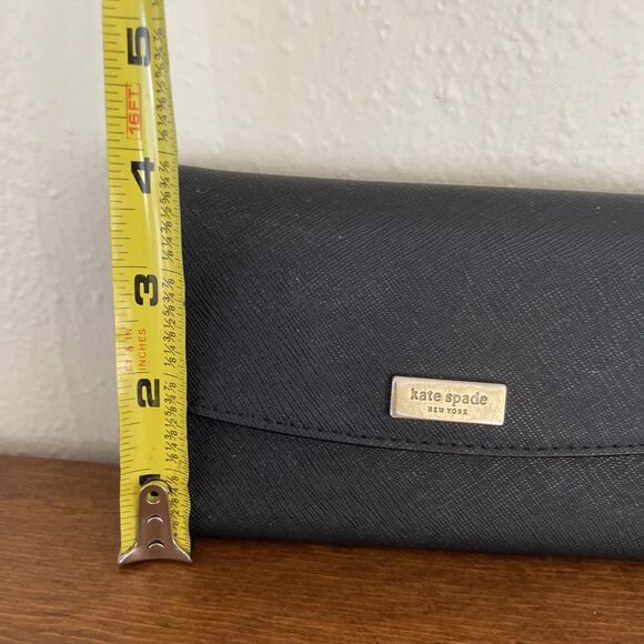 KATE SPADE Small Slim Line SAFFIANO Leather Black Wallet *READ* - Picture 9 of 10